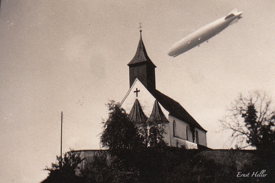 Zeppelin über Rheinau 1937